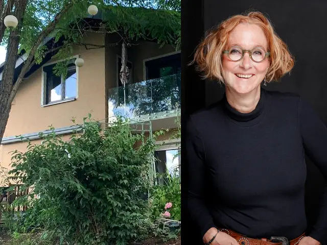 Fotokollage Rechtsanwältin Sandra Erben-Wenzel und Einfamilienhaus