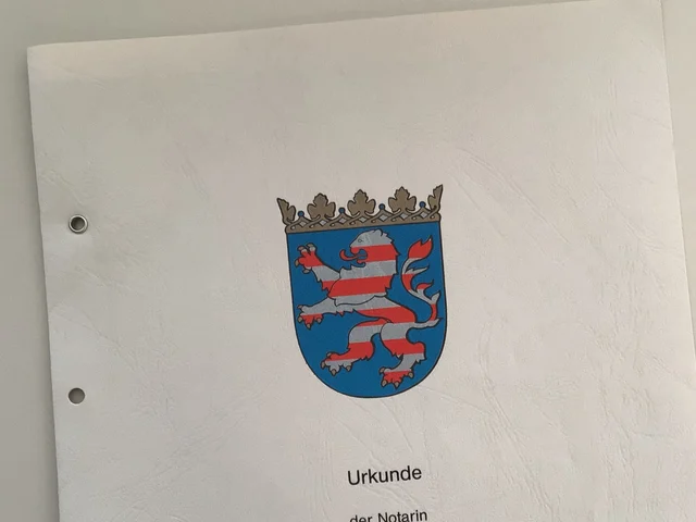 Foto Urkunde einer Teilungserklärung
